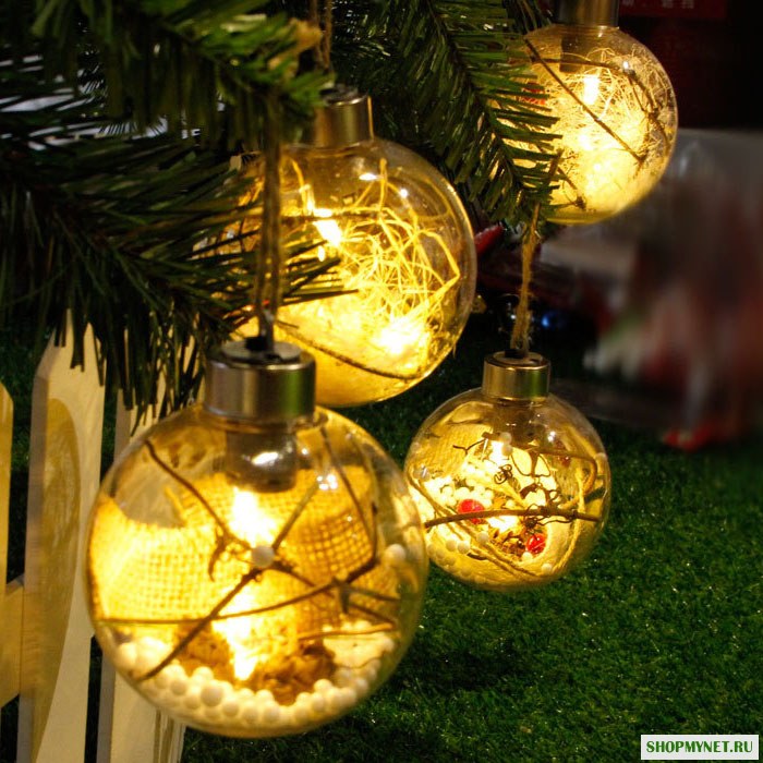 Рождество LED огни Рождественская елка лампа Ball Свет Hang Ornament Home Festival Decor