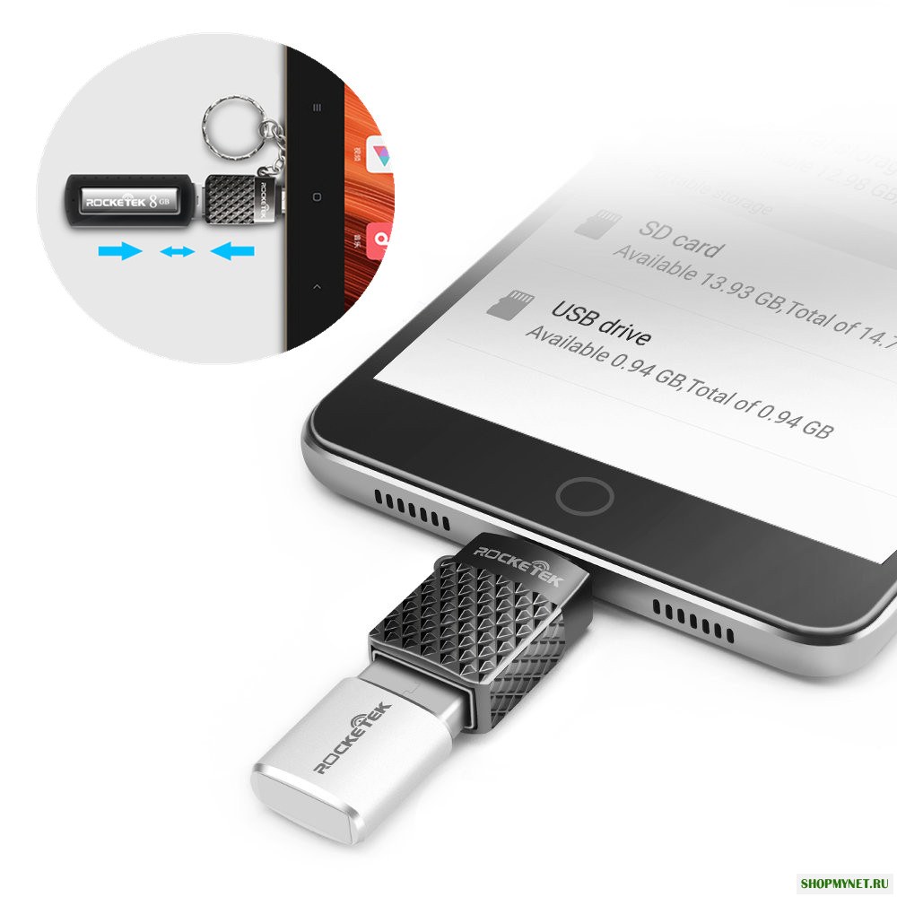 Rocketek Mini Portable Metal Micro USB для USB 3.0 USB адаптер для мобильных телефонов