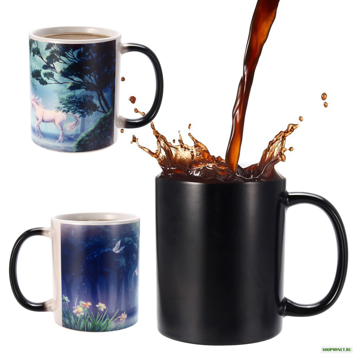350ml Новинка Единорог тепла цвет Изменение кофе кружки Home Office Cup Kids Gifts