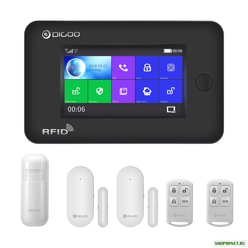 Digoo DG-HAMA Все сенсорный экран Alexa версия 433MHz GSM & WIFI DIY Умный домашний охранный сигнализатор Комплекты систем охранной сигнализации