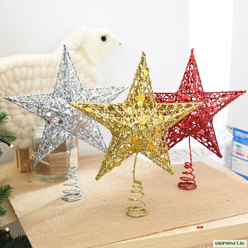 Новогодняя елка Topper Star Пластиковая новогодняя звезда для новогоднего стола Decor Colorful Craft DIY Аксессуары