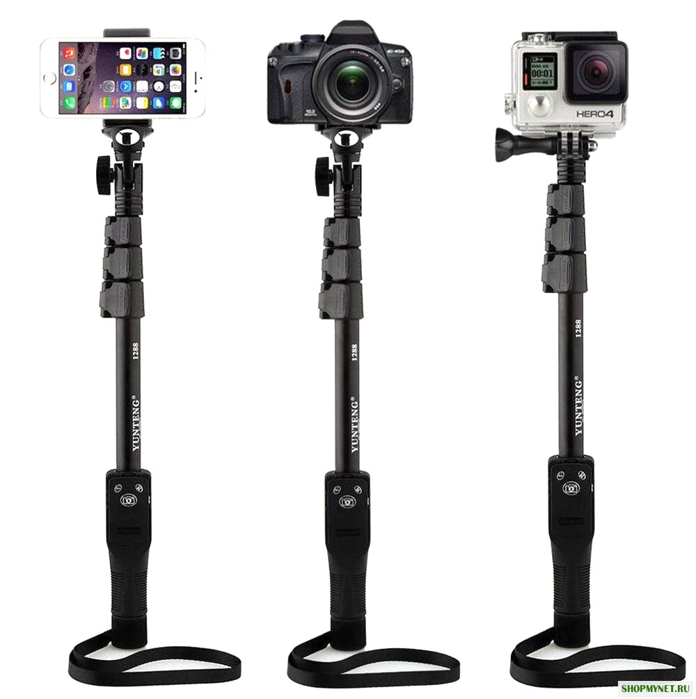 YT-1288 Расширяемый Bluetooth Дистанционное Управление Зеркало Selfie Палка Monopod для сотового телефона Gopro камера