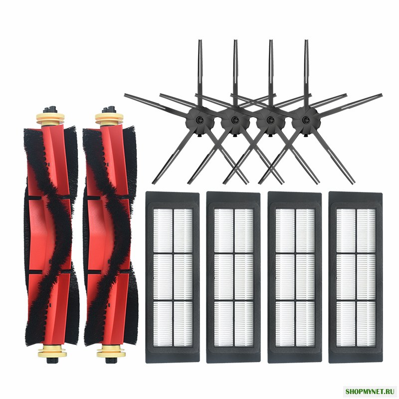 10шт замены для Xiaomi Roborock Xiaowa пылесос запчасти аксессуары 4 * 5-кронштейн боковые щетки 4 * фильтры 2 * основной Кисти